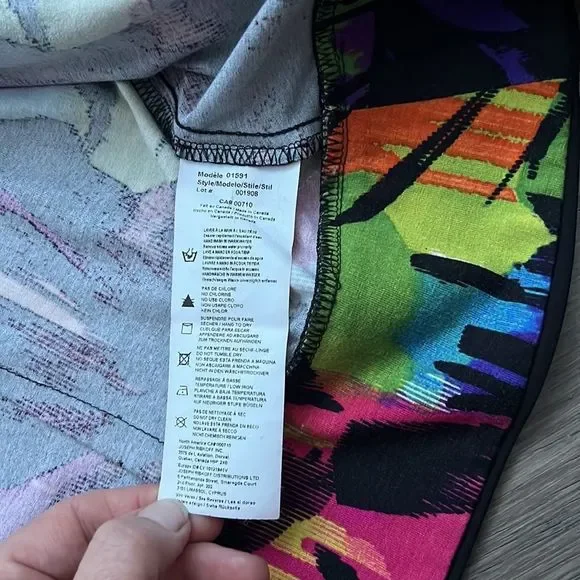 🔥Joseph Ribkoff🔥 | Neon colours tropical zip up sweater - Picture 8 of 11